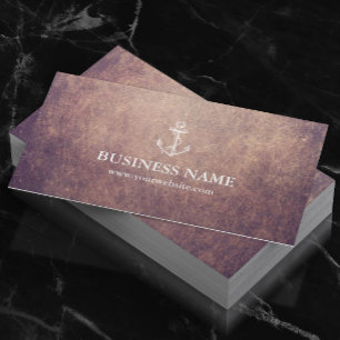 Vintage Anchor Grunge Nautical Business Card