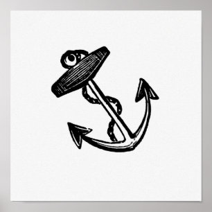 Vintage Anchor Illustration Poster