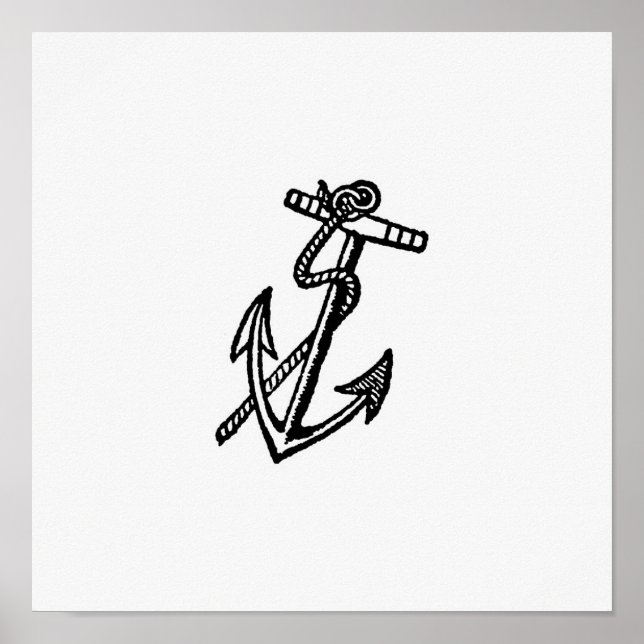 Vintage Anchor Illustration Poster (Front)