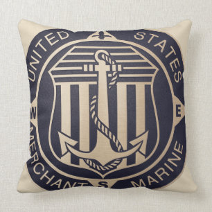 Vintage anchor Marine seal Cushion
