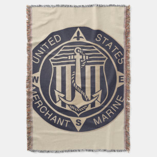 Vintage anchor Marine seal Throw Blanket