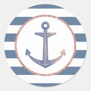 Vintage Anchor Nautical Stripes Envelope Seal