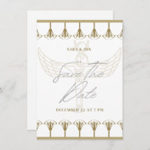 vintage ancient egyption wedding save the date