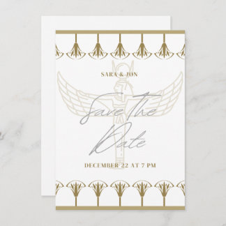 vintage ancient egyption wedding save the date