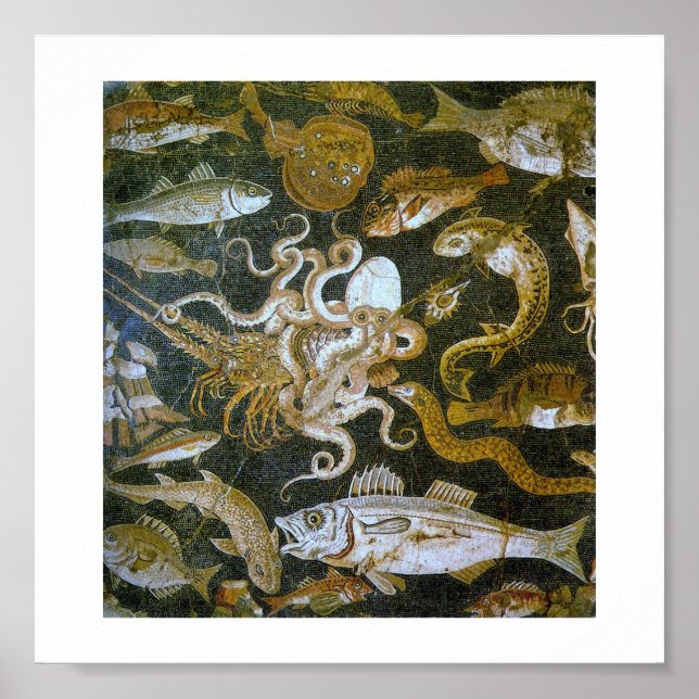 Vintage Ancient Mosaics (Pompei) Poster (Front)