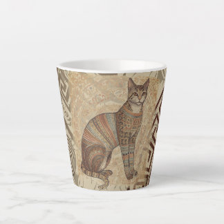Vintage, Ancient Style,Cat Art, Antique Latte Mug