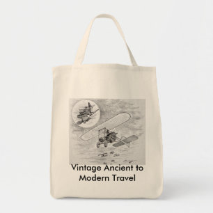 Vintage Ancient to Modern Travel Tote Bag