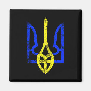Vintage Ancient Tryzub Ukrainian Symbol Ukraine Fl Magnet