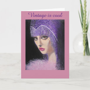 Vintage and Cool Lady, Birthday Card