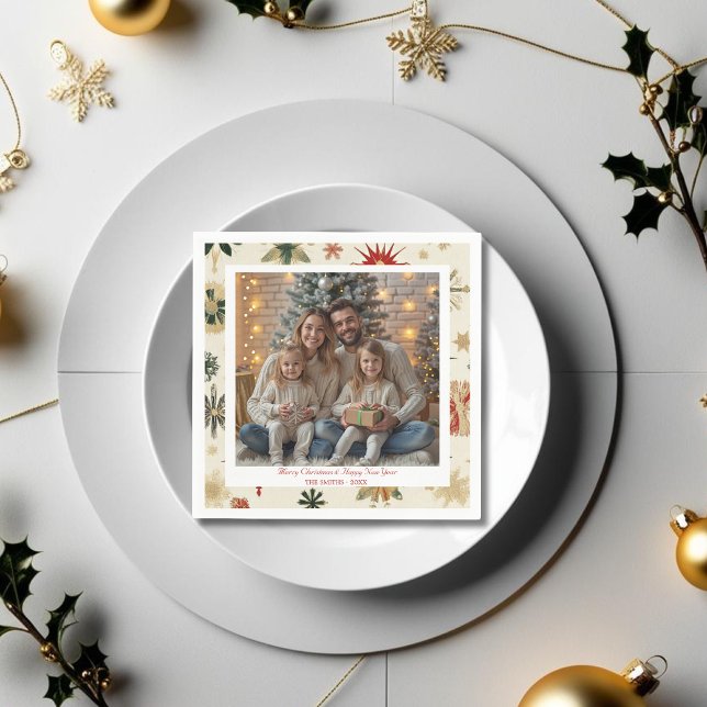 Vintage and Modern Gold Snowflakes Napkin (Vintage and Modern Gold Snowflakes Napkins)