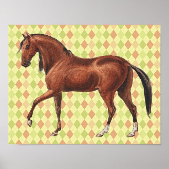Vintage and Retro Horse Art Poster (Front)