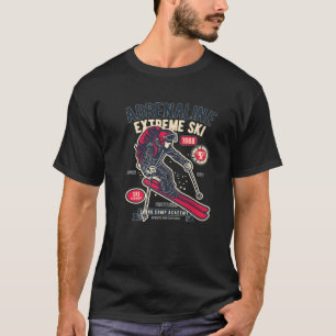 Vintage And Retro Skiing For Adrenaline Extreme Sk T-Shirt