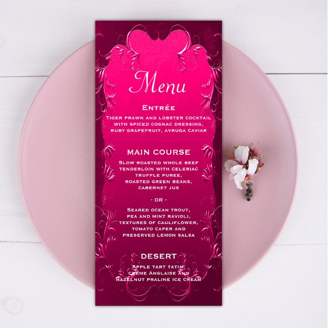 Vintage and Romantic Pink Wedding  Menu (Creator Uploaded)