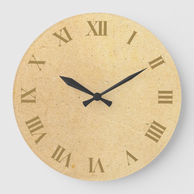 Vintage and Rustic Roman numbers Large Clock (Front)