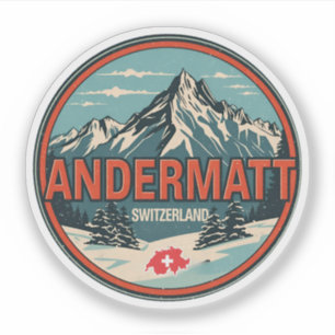 Vintage ANDERMATT ski Switzerland Swiss Alps gifts