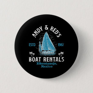 Vintage Andy And Red's Boat Repair Fishing Charter 6 Cm Round Badge