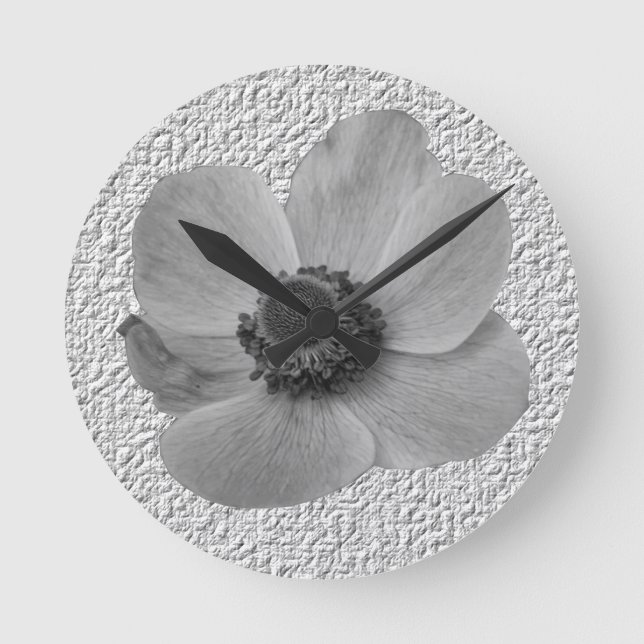 Vintage Anemone Wall Clock (Front)