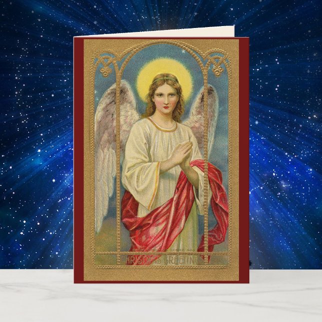 Vintage Angel Bible Verse Christmas Greeting Card (Creator Uploaded)
