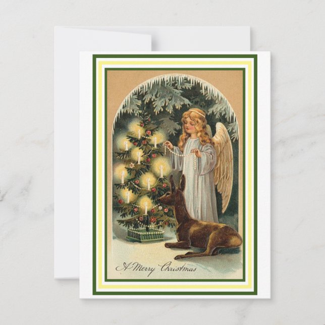 Vintage angel Christmas Holiday Note Card (Front)