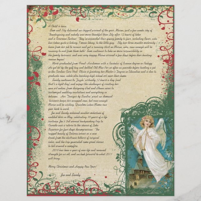 Vintage Angel Christmas Letter (Front)
