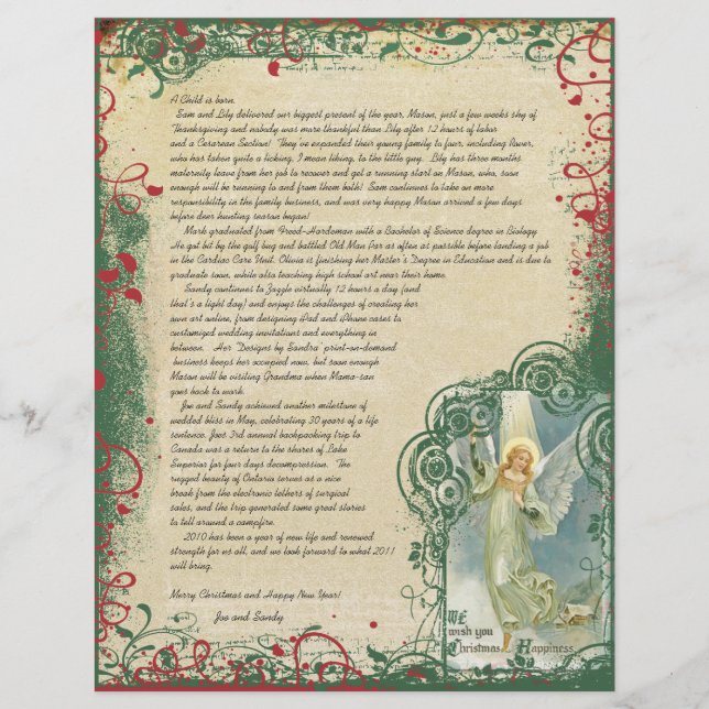 Vintage Angel Christmas Letter (Front)