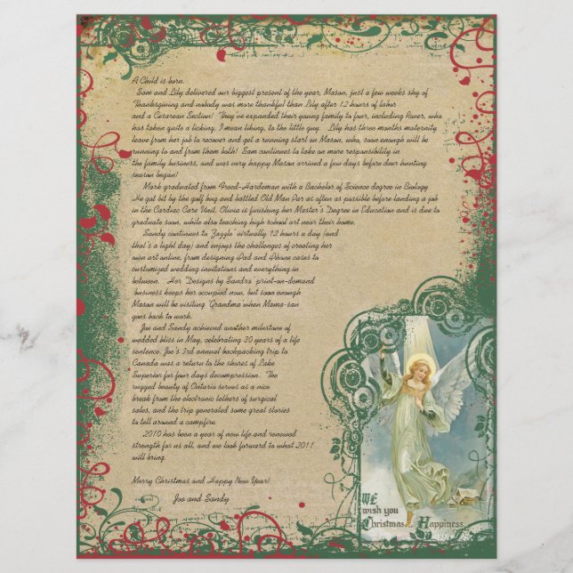 Vintage Angel Christmas Letter (Front)