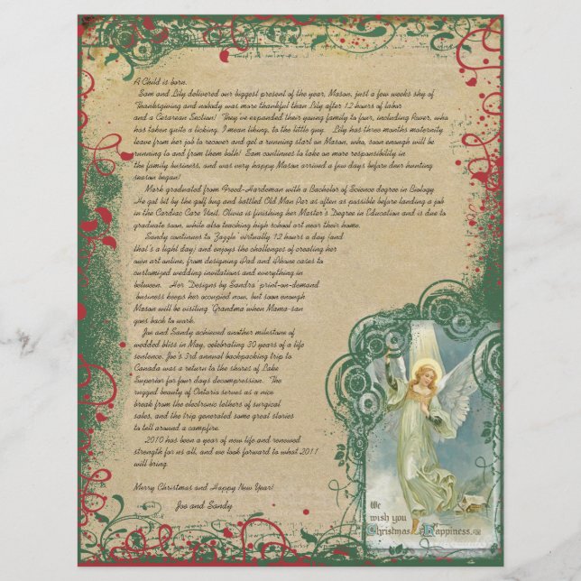 Vintage Angel Christmas Letter (Front)