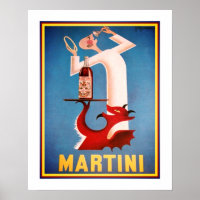 Vintage Angel/Devil Martini Ad Poster