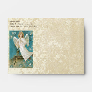 Vintage Angel Distressed Aged Damask Envelopes
