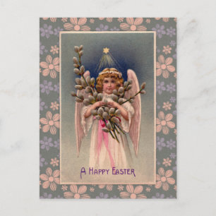 Vintage Angel Easter Greetings Holiday Postcard