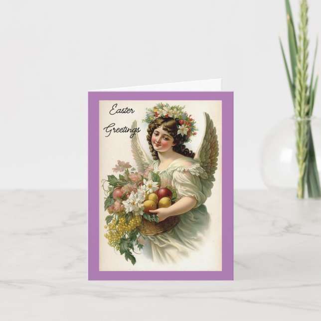 Vintage Angel Easter Holiday Card (Front)