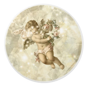 Vintage Angel Glittering Gold V3 ID136 Ceramic Knob