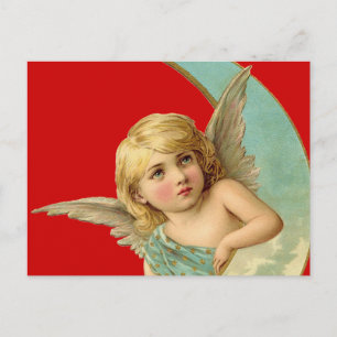 Vintage Angel in Moon Postcard