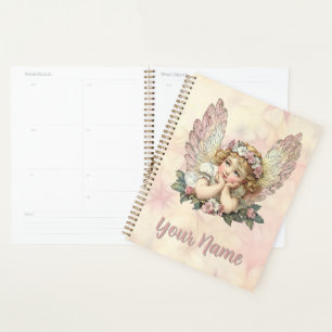 Vintage Angel Planner Personalize with Your Name"