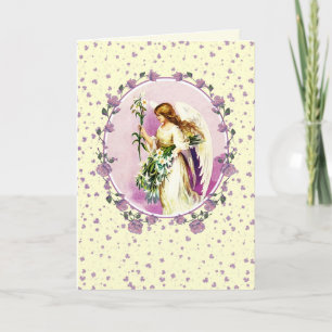 Vintage Angel Religious Easter Holiday Card