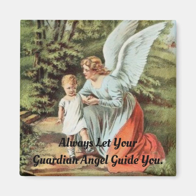 Vintage Angel With Child Magnet (Front)