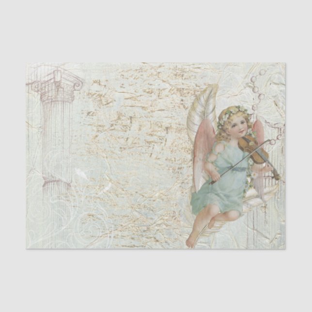 Vintage Angel with Violin Tissue Paper (Front)
