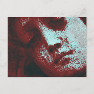 Vintage Angelic Statue Face Grunge Postcard. Postcard