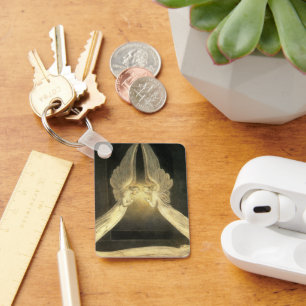 Vintage Angels Hovering Over Jesus Christ Key Ring