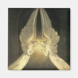 Vintage Angels Hovering Over Jesus Christ Magnet