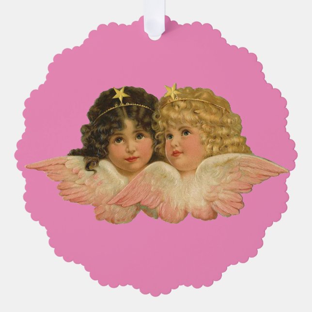 Vintage Angels Paper Ornament Card (Front)