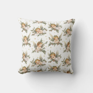 Vintage angels pattern cushion