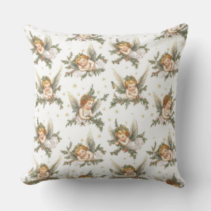 Vintage angels pattern cushion