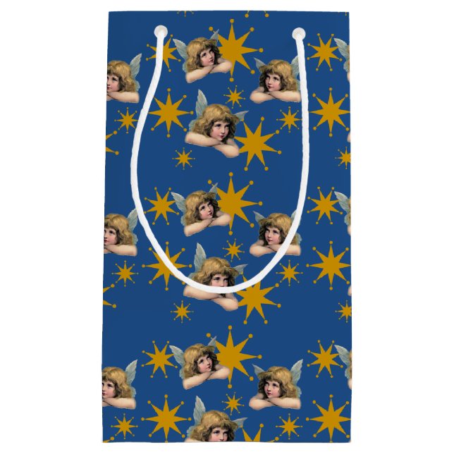 Vintage Angels & Stars Small Gift Bag (Front)