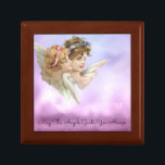 Vintage Angels Wooden Keepsake Box<br><div class="desc">Beautiful, vintage picture of angels in soft pastel colouring graces this small wooden gift box. With the message, "May the angels guide you always, " this would make a lovely gift for Christmas, Birthday, First Communion, Confirmation and more! Use it to hold special jewellery, a rosary and other small keepsakes....</div>