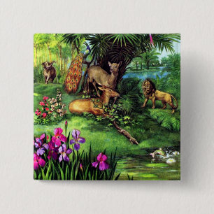 Vintage Animals 15 Cm Square Badge