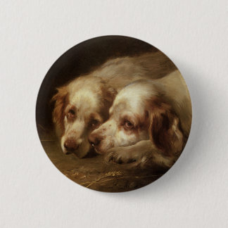 Vintage Animals, Cute Pet Spaniel Puppy Dogs 6 Cm Round Badge