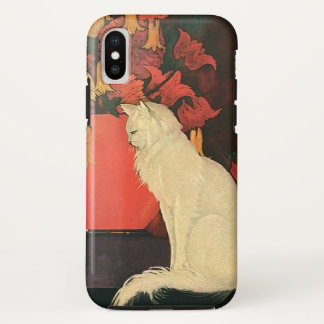 Vintage Animals, Elegant White Cat, Autumn Flowers Case-Mate iPhone Case
