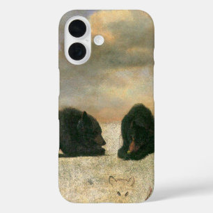 Vintage Animals, Grizzly Bears by Albert Bierstadt iPhone 16 Case