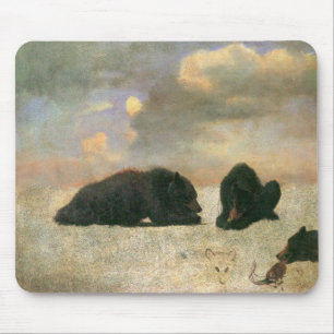 Vintage Animals, Grizzly Bears by Albert Bierstadt Mouse Pad